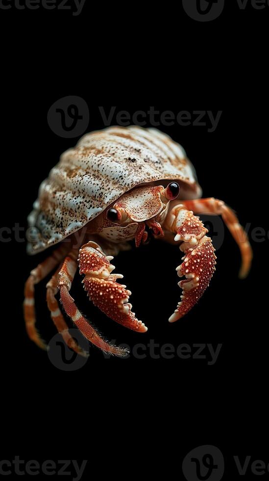 Hermit Crab isolated on black background photo