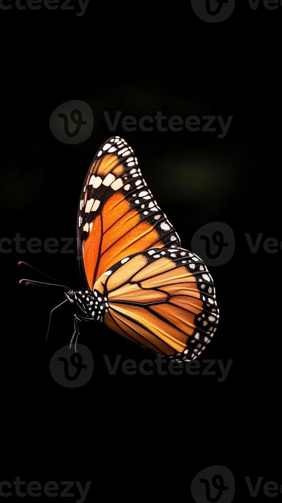 Butterfly isolated on black background photo