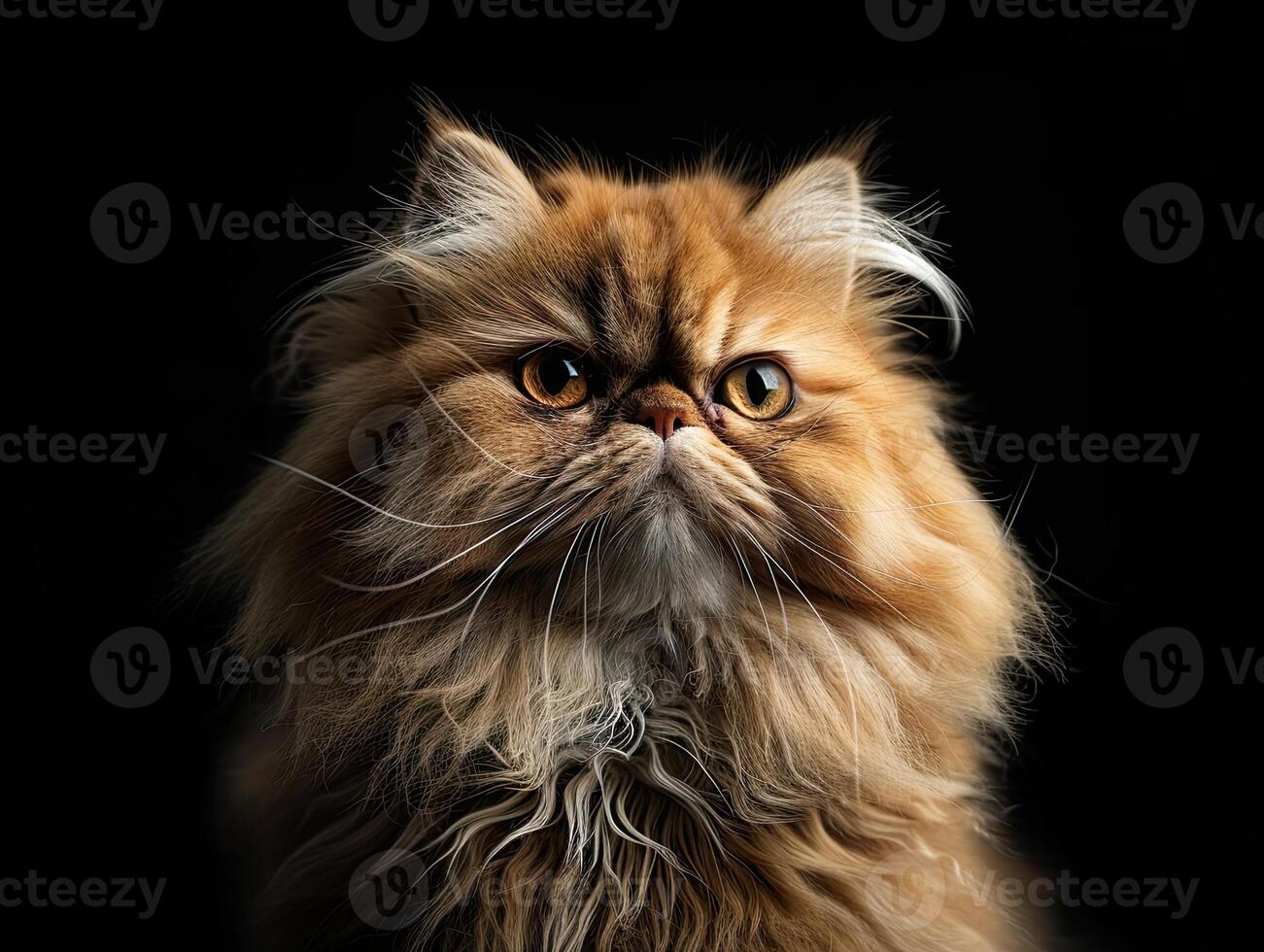 persian cat isolated on black background photo