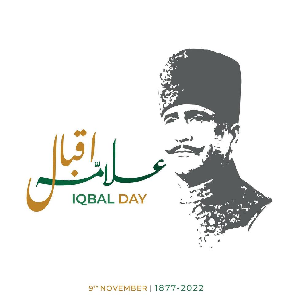 Iqbal day 9 November vector