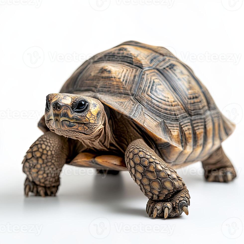 Tortoise isolated on white background photo