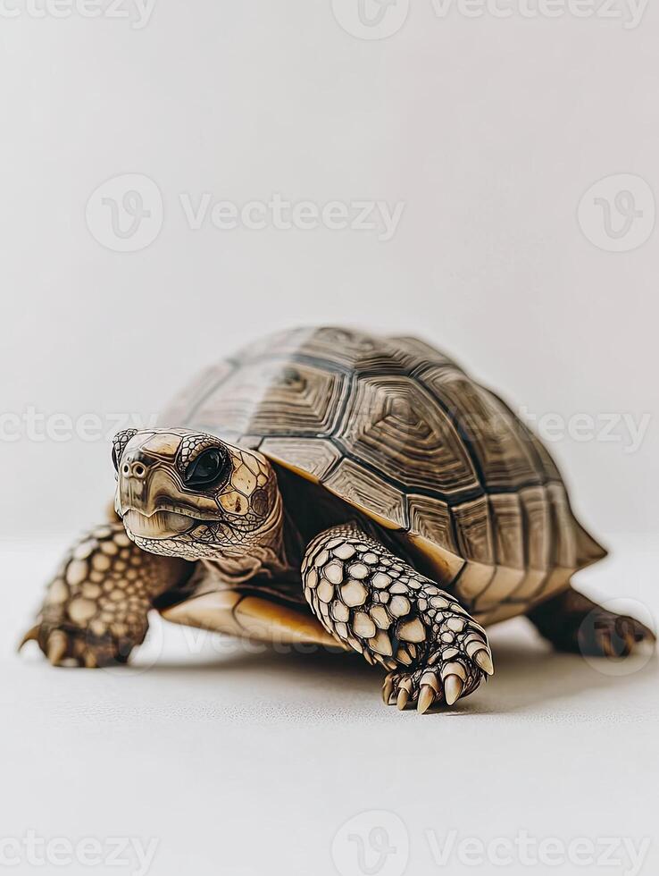 Tortoise isolated on white background photo