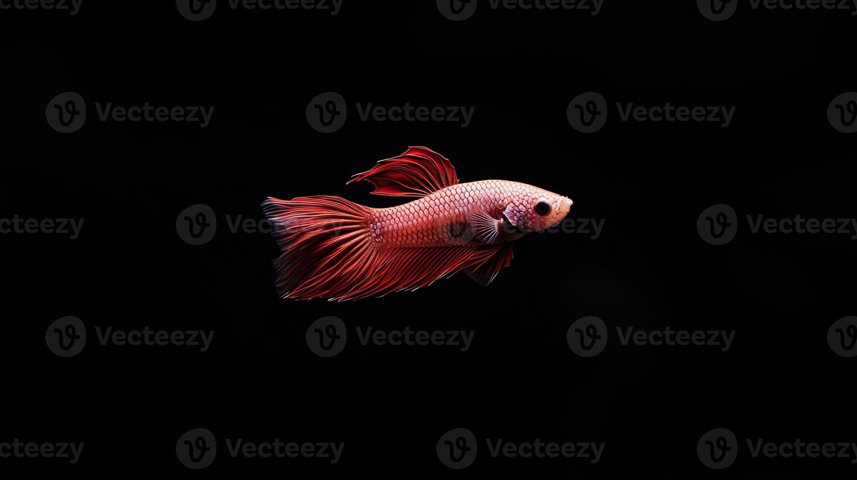Betta Fish isolated on black background photo