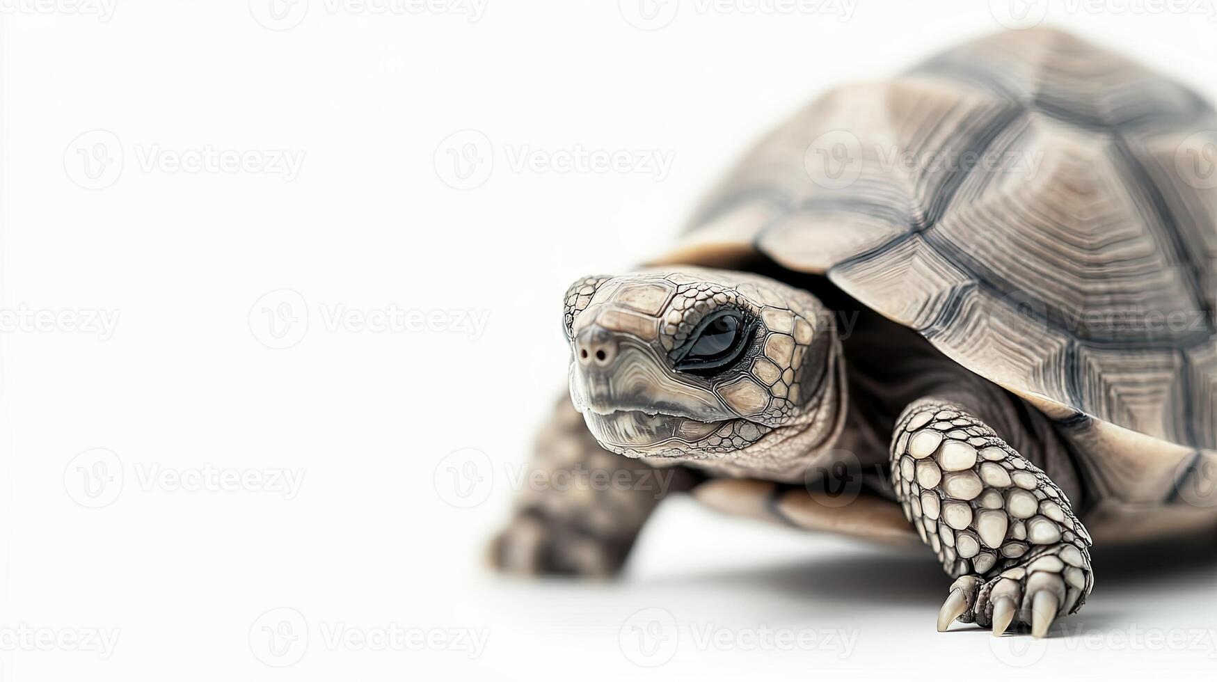 Tortoise isolated on white background photo
