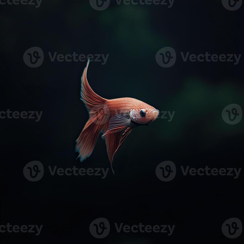 Betta Fish isolated on black background photo