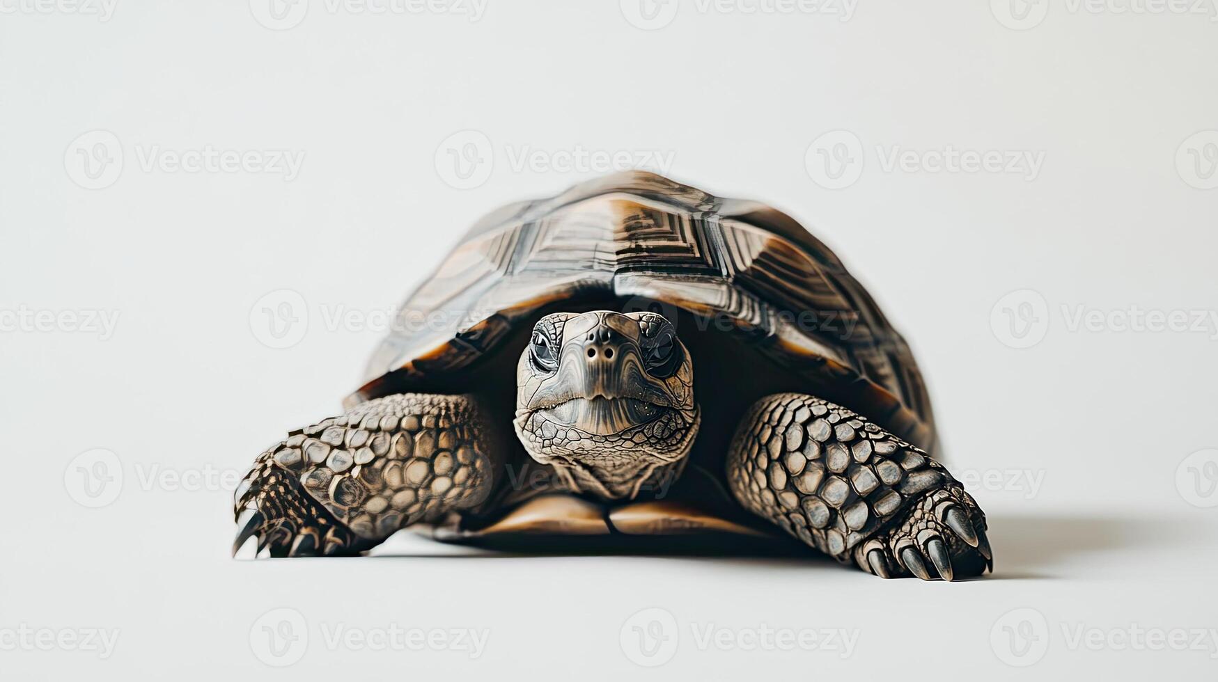 Tortoise isolated on white background photo
