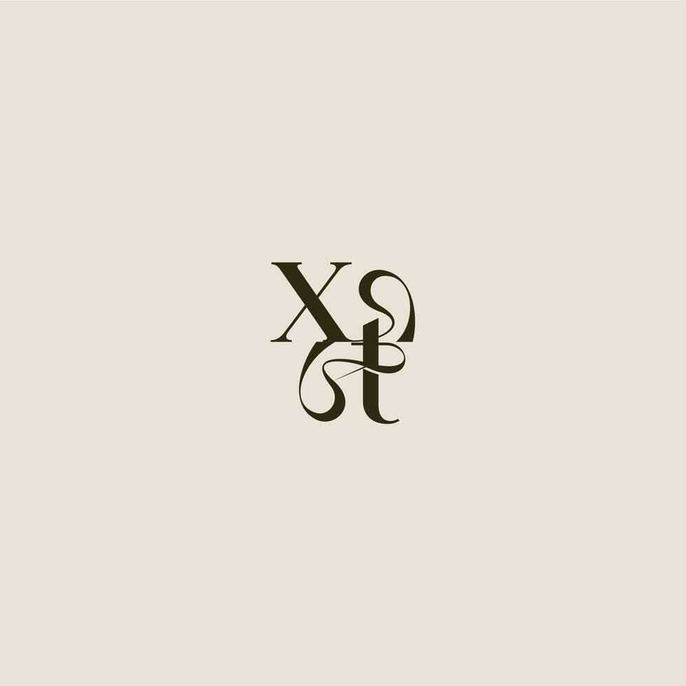 XT letter luxurious concept elegant wedding dynamic line monogram logo vector