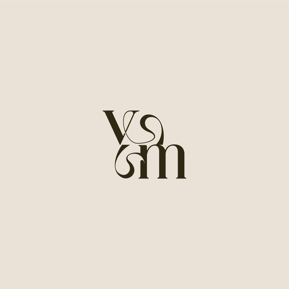 luxurious concept VM dynamic line monogram logo letter elegant wedding vector