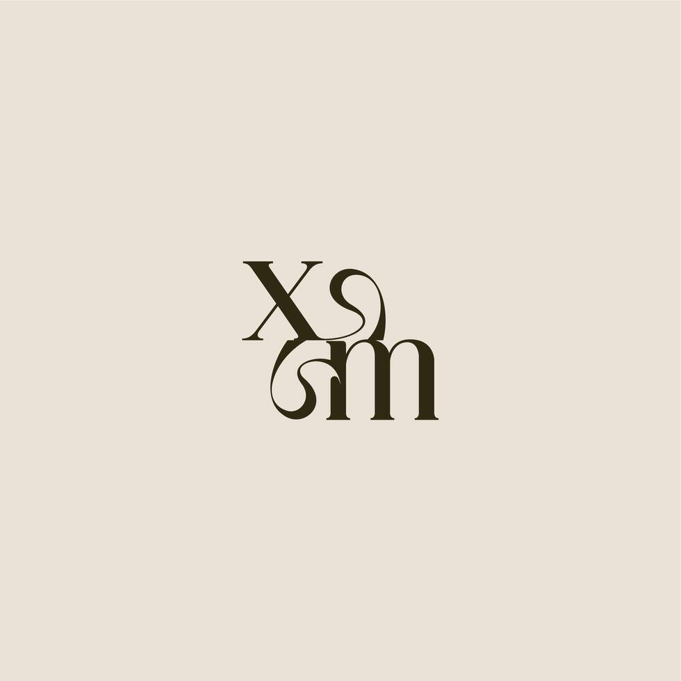 XM letter luxurious concept elegant wedding dynamic line monogram logo vector
