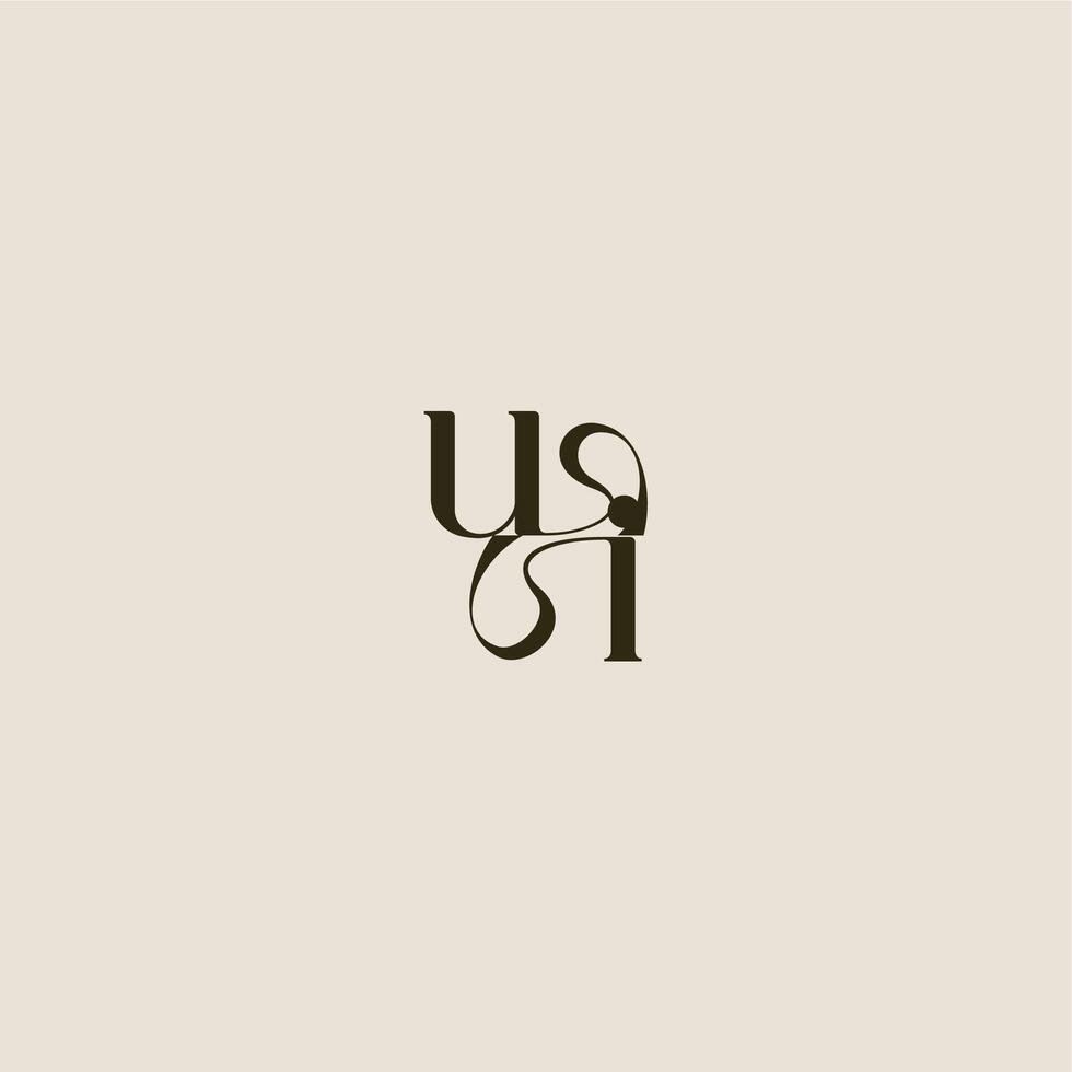 luxurious concept UI dynamic line monogram logo letter elegant wedding vector
