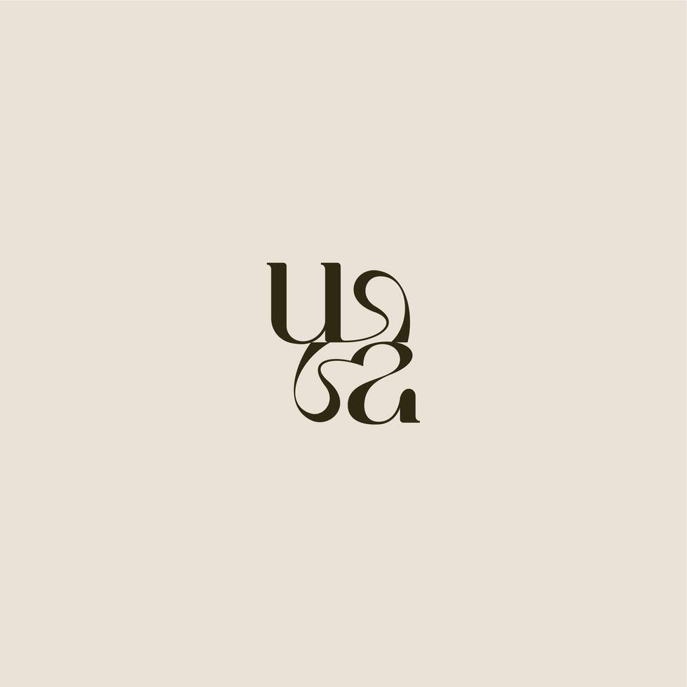 luxurious concept UA dynamic line monogram logo letter elegant wedding vector