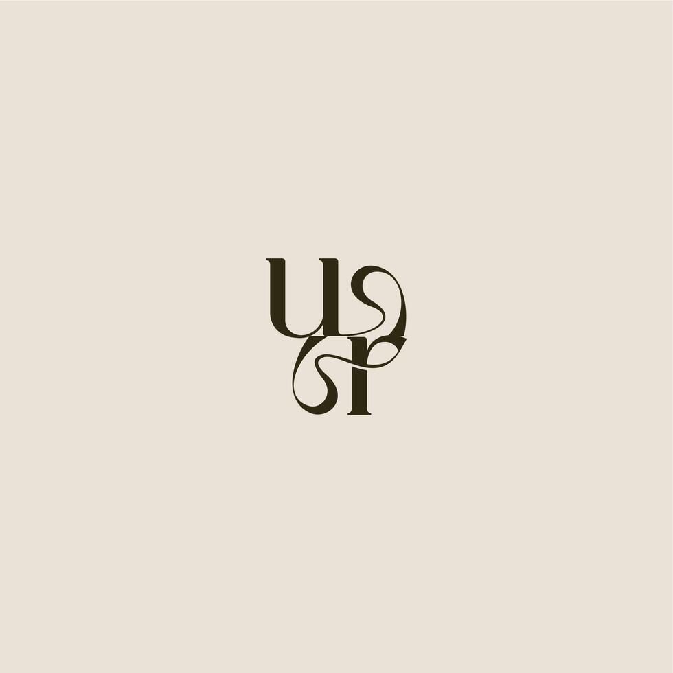 luxurious concept UR dynamic line monogram logo letter elegant wedding vector