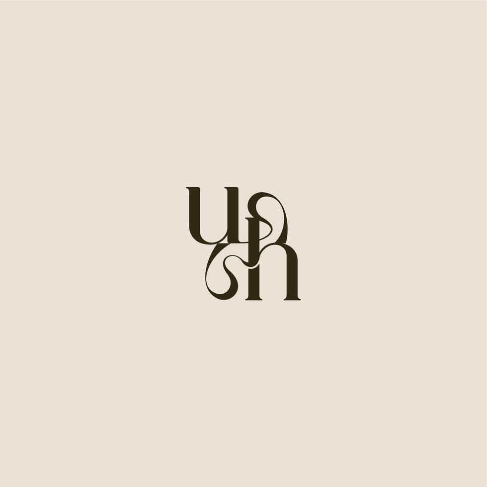 luxurious concept UH dynamic line monogram logo letter elegant wedding vector