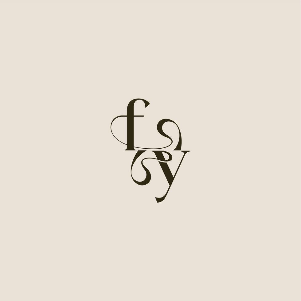 elegant wedding FY luxurious concept dynamic line monogram logo letter vector