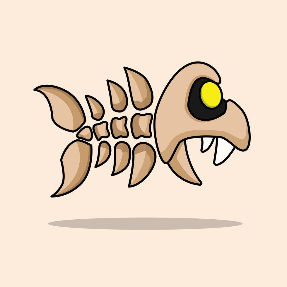 Dry Bone Fish Enemy Game vector