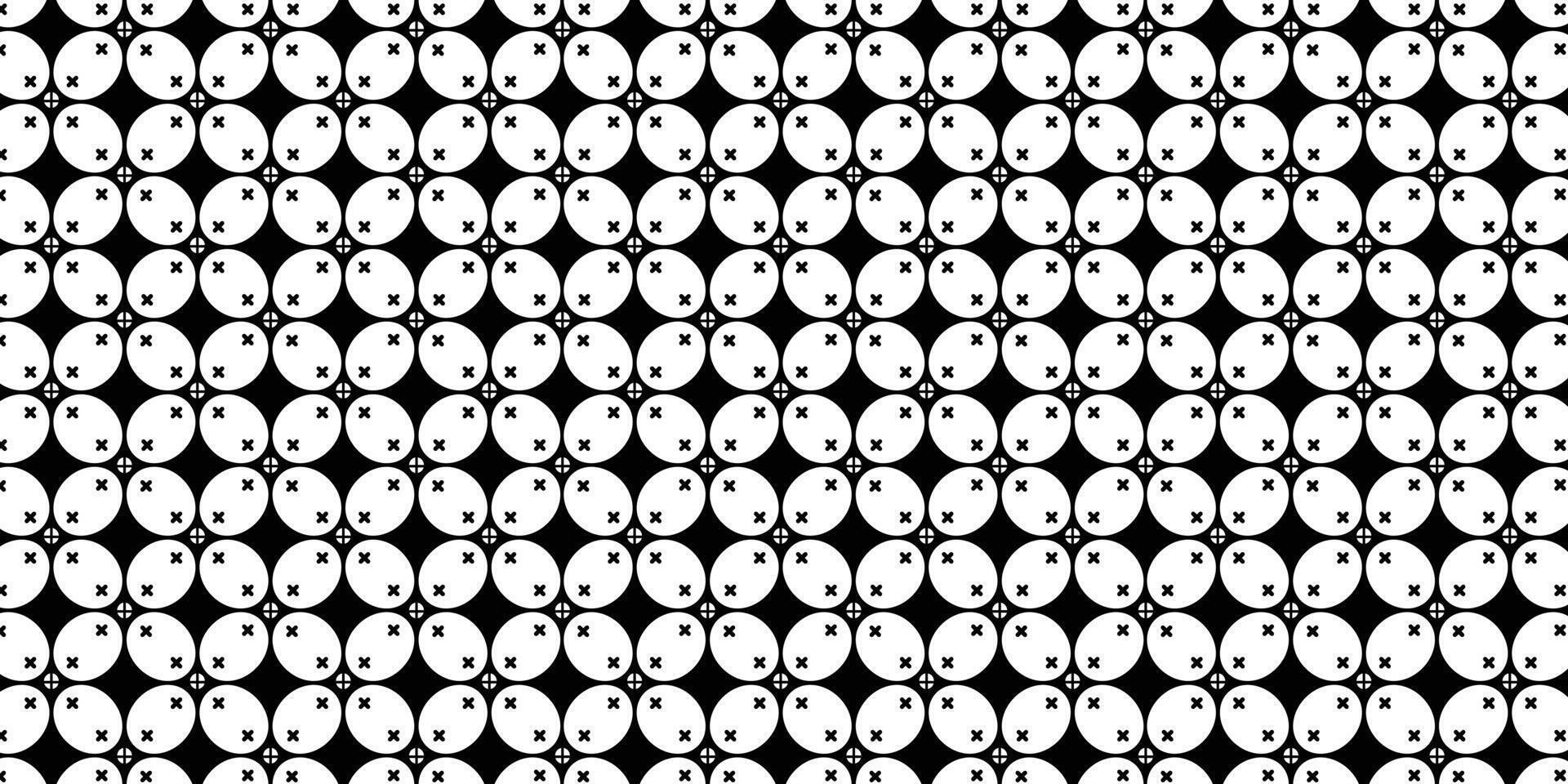 Batik kawung illustration in black and white for background design. vector