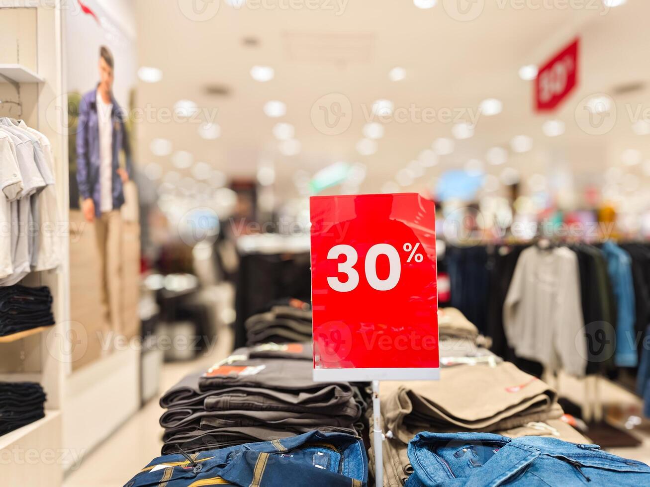 A store with clothing and clothing on sale photo