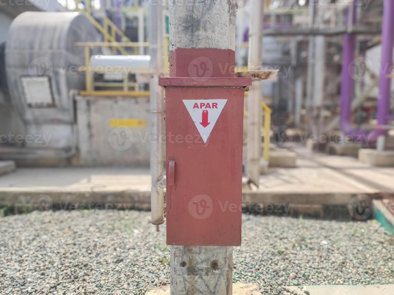 fire extinguishers in factory industrial areas. Alat pemadam api ringan APAR in indonesia photo