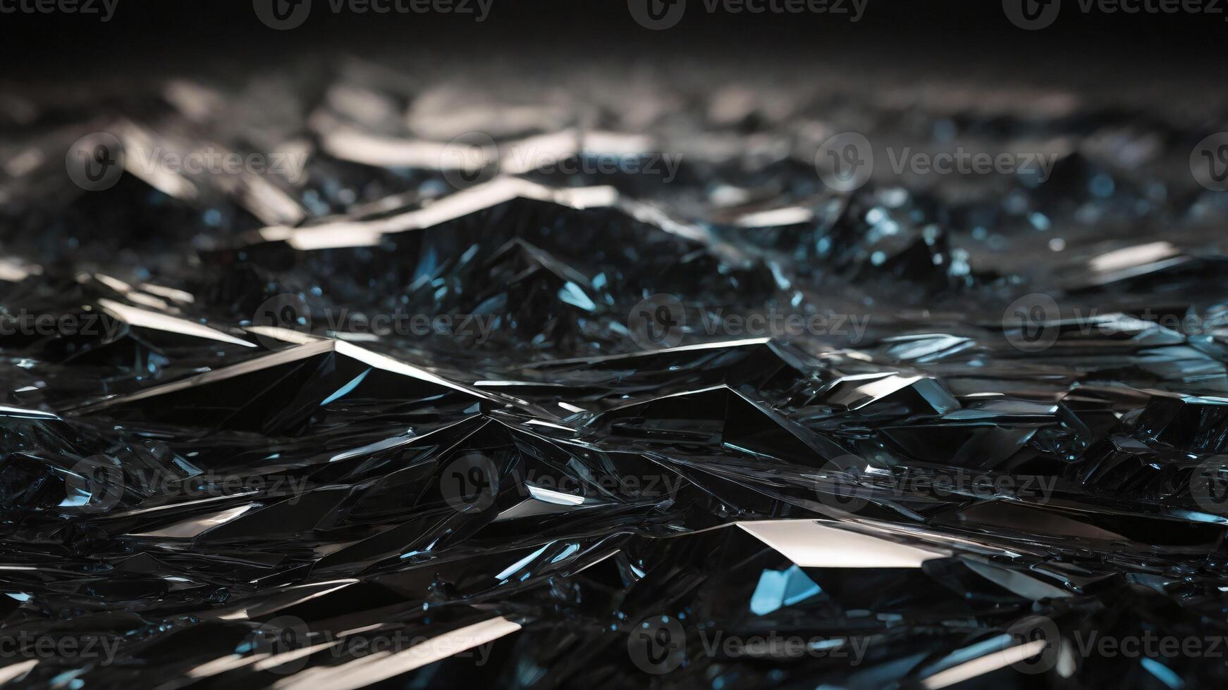 Close up shot of abstract blue black gemstone surface, selective focus, copy space. photo