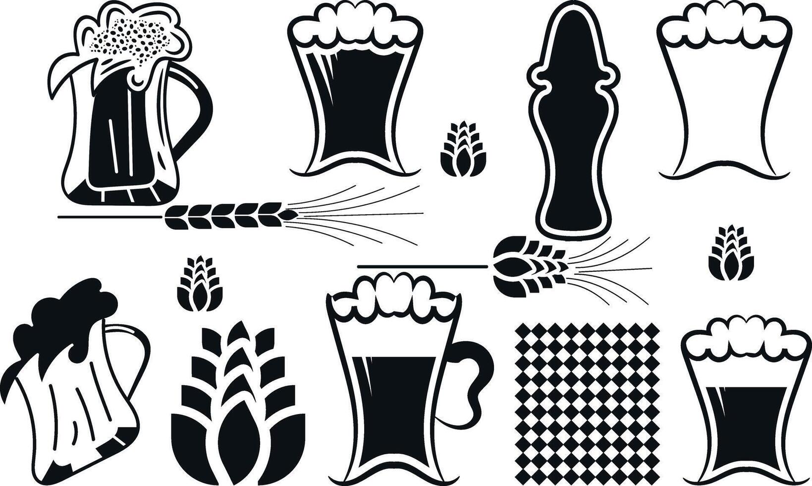 oktoberfest collection silhouette trendy design vector