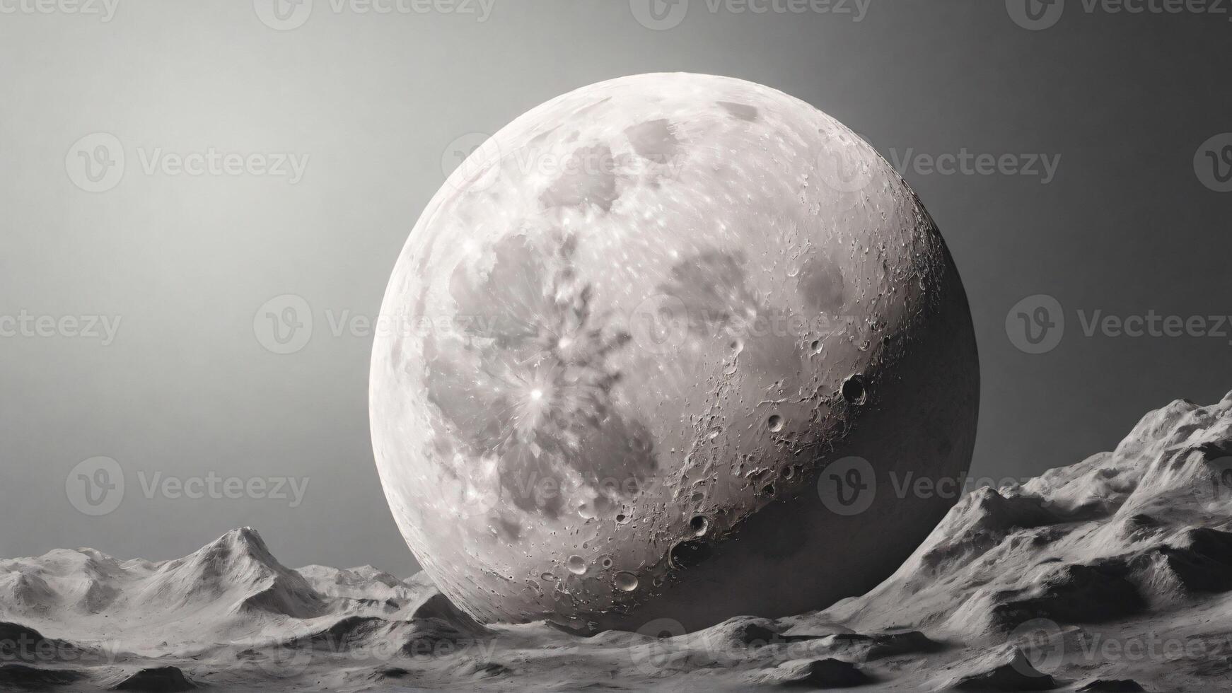 moon in the night sky, grey background, Muddy road photo