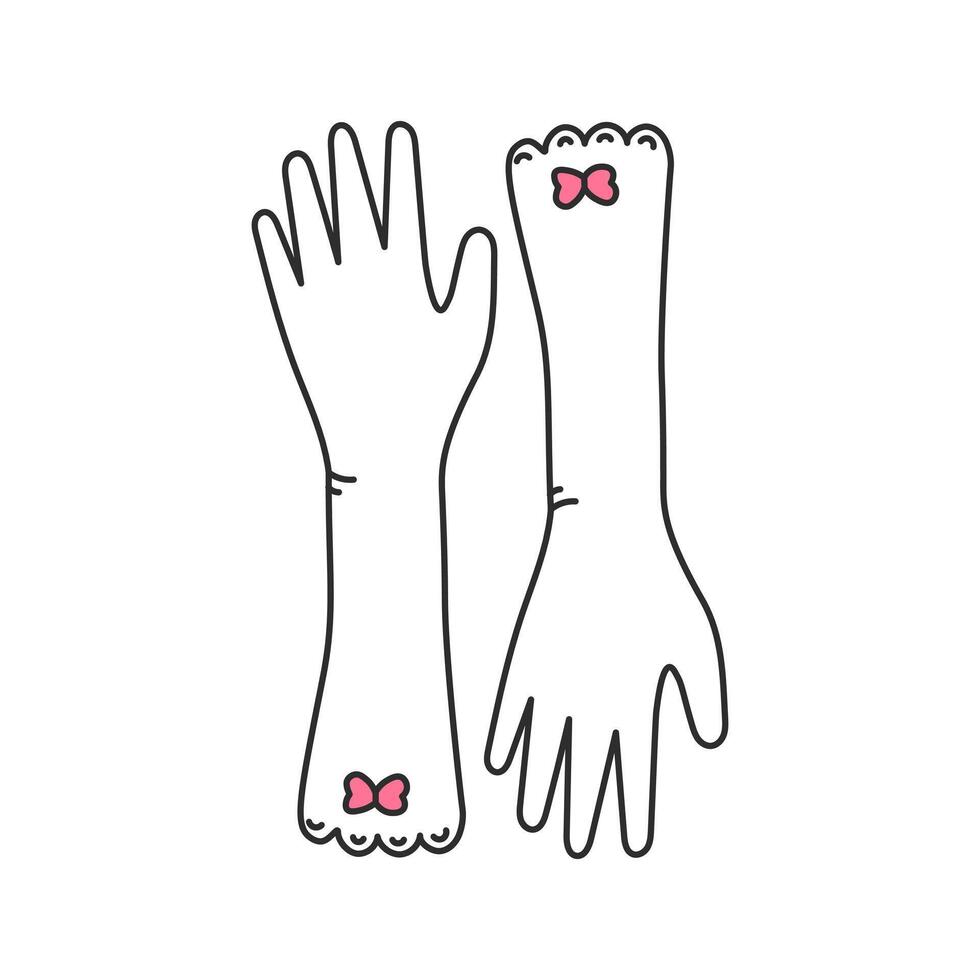 Coquette Vintage Woman Gloves vector