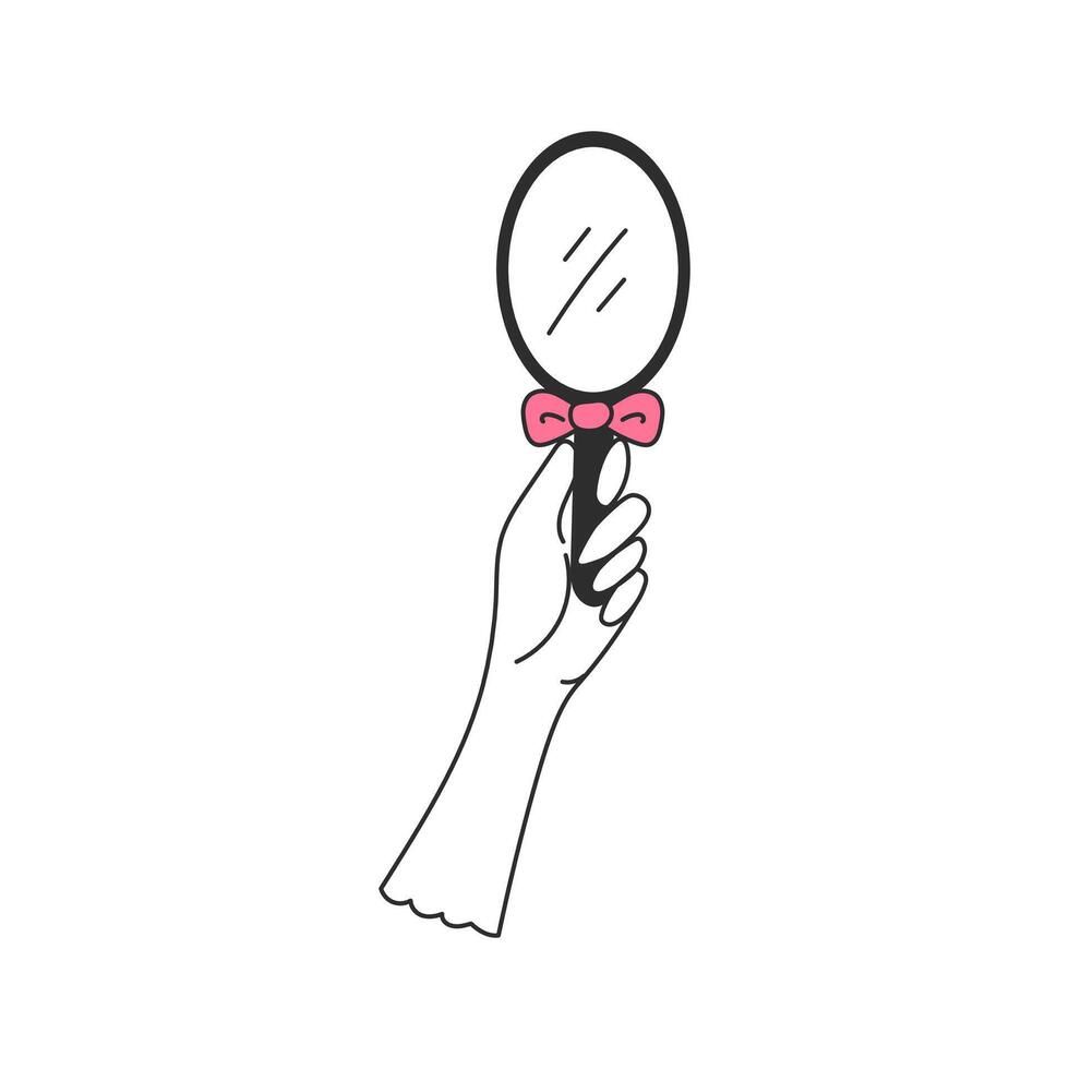 Hand Holding Mirror vector