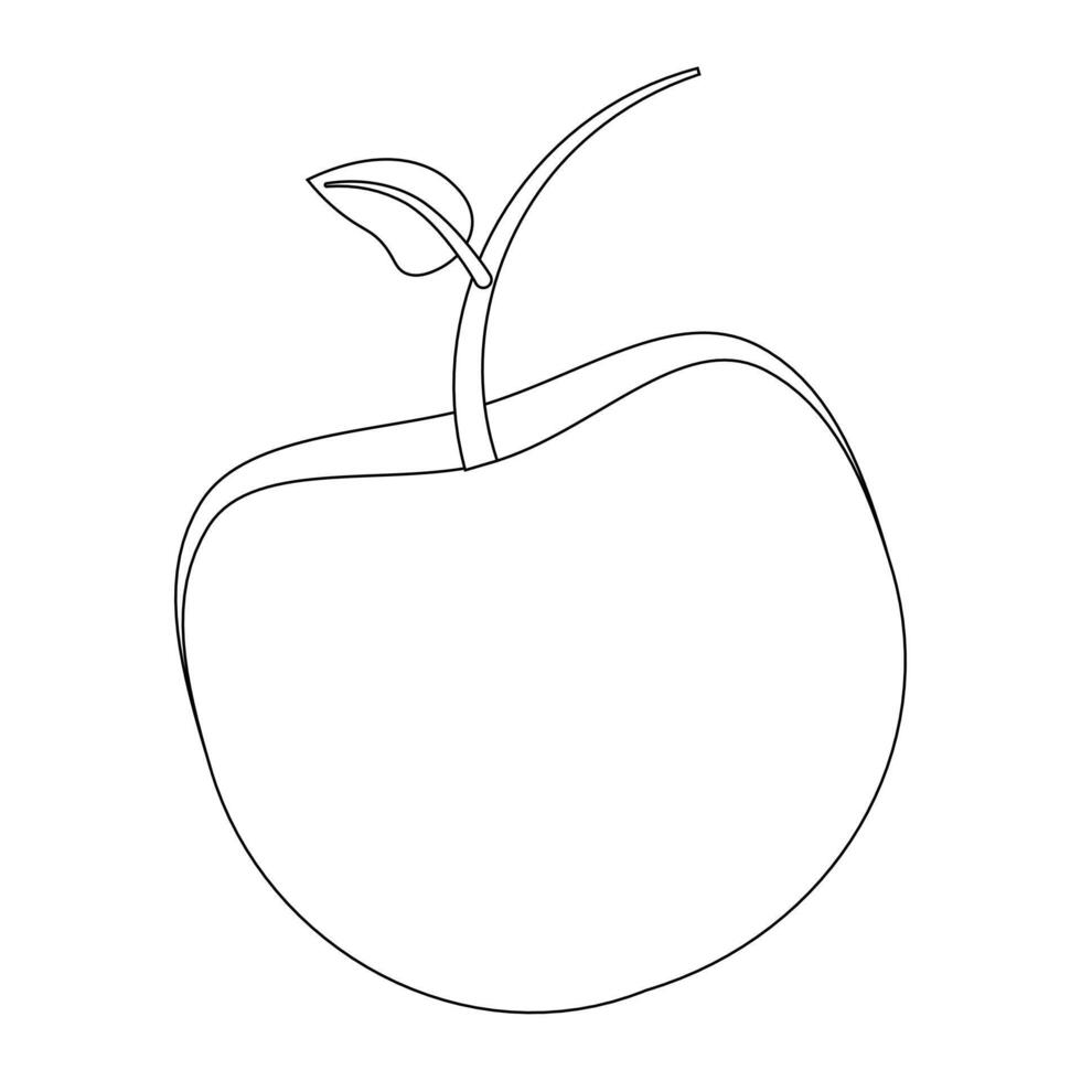 Simple apple coloring page, perfect for kids and adults. Enjoy a fun and relaxing activity with this easy-to-print outline design. vector