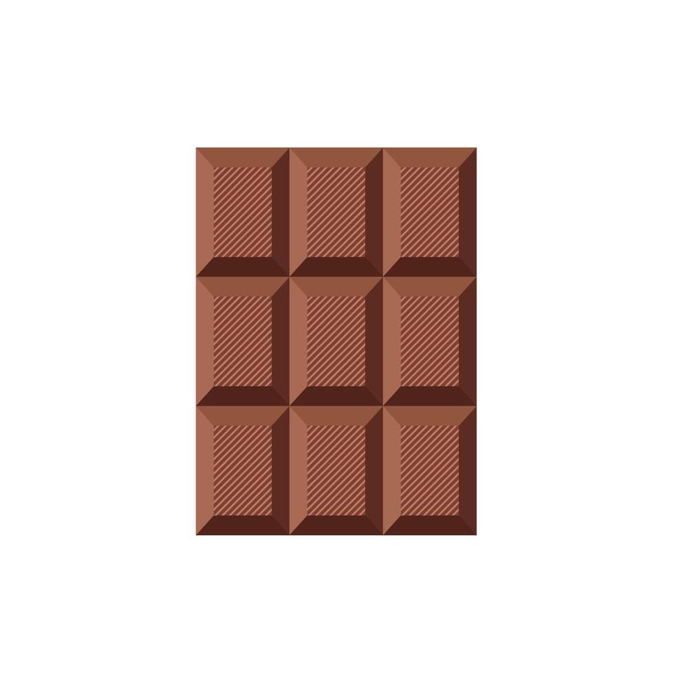 Milk chocolate bar on white background. vector