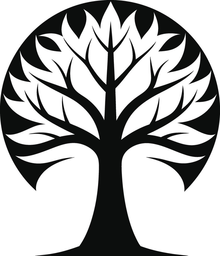 Minimalist tree logo illustration vector