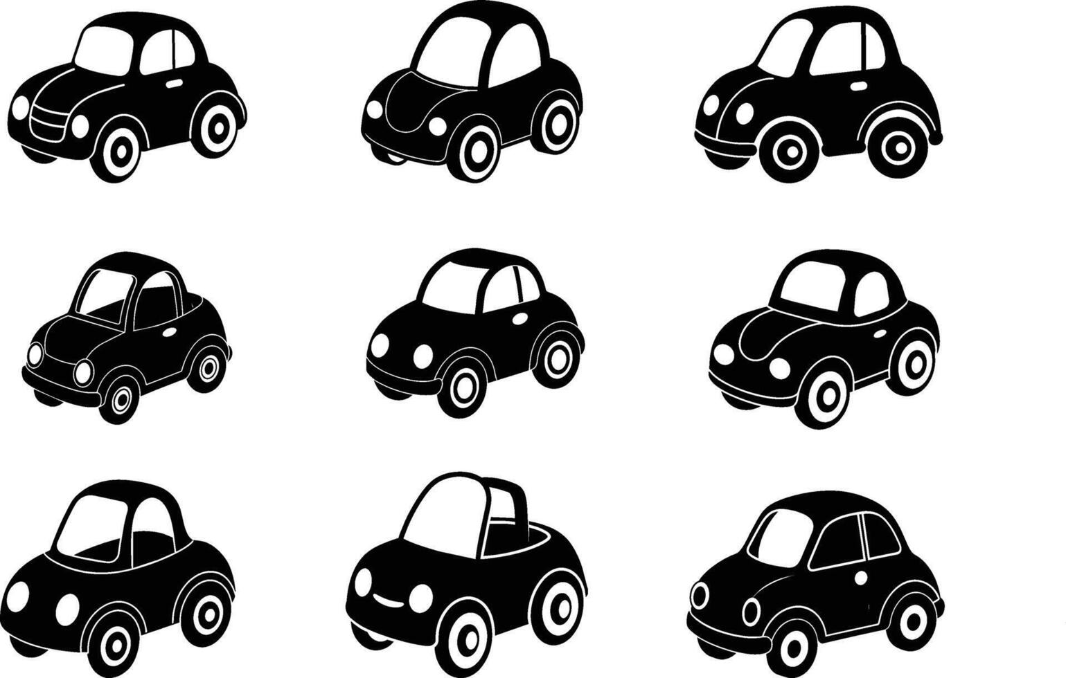 Toddler toy car silhouette illustration vector