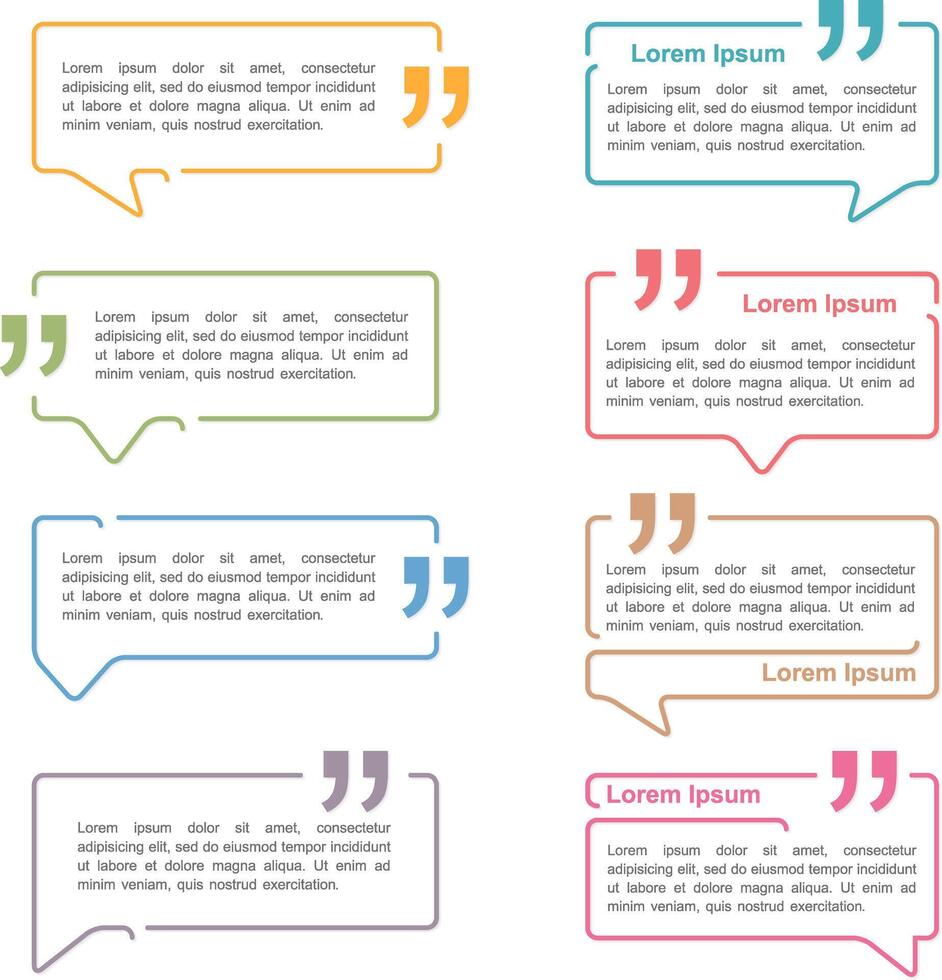 Speech bubbles with quotes vector