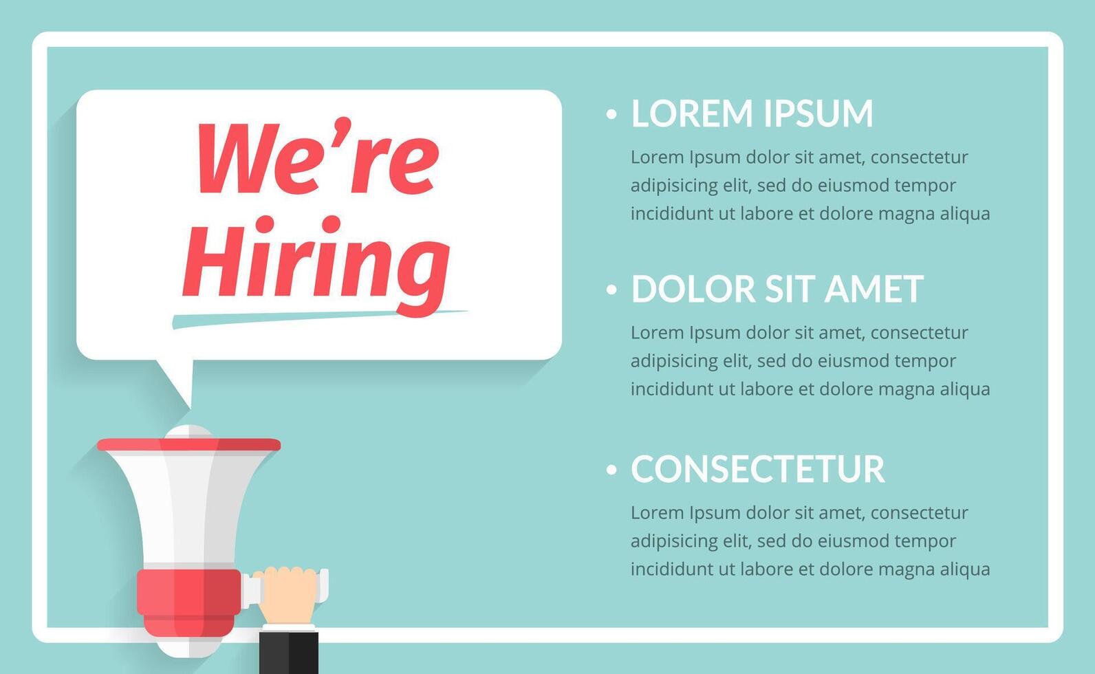 We are hiring concept vector
