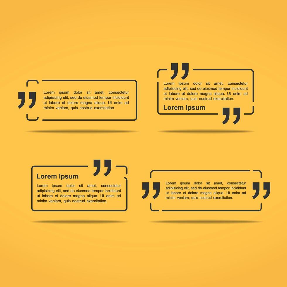 Four frames for quotes vector
