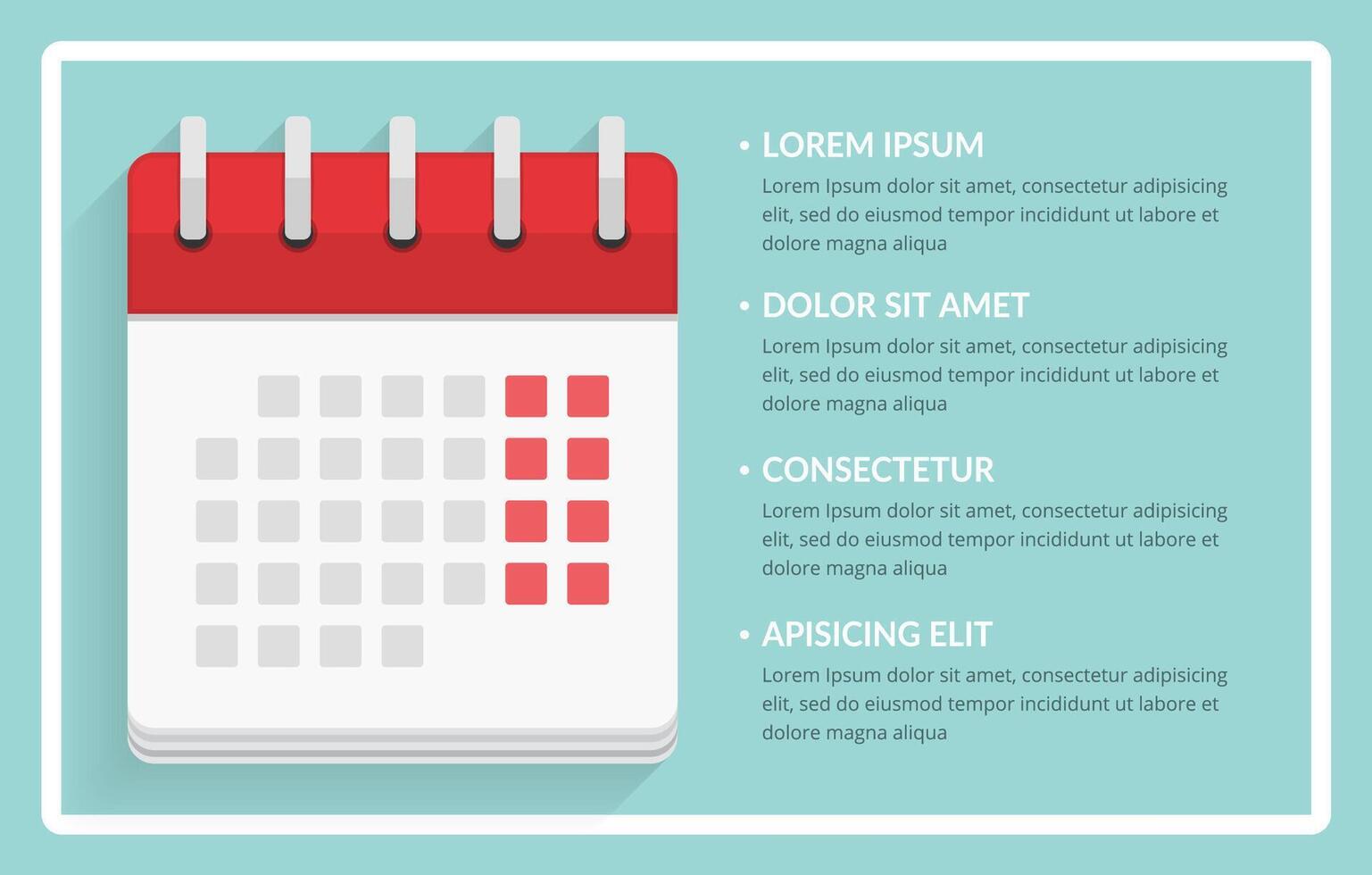 Calendar on blue background with white frame and place for your text vector