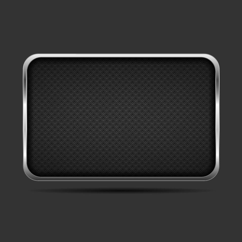 Metal frame on dark background vector