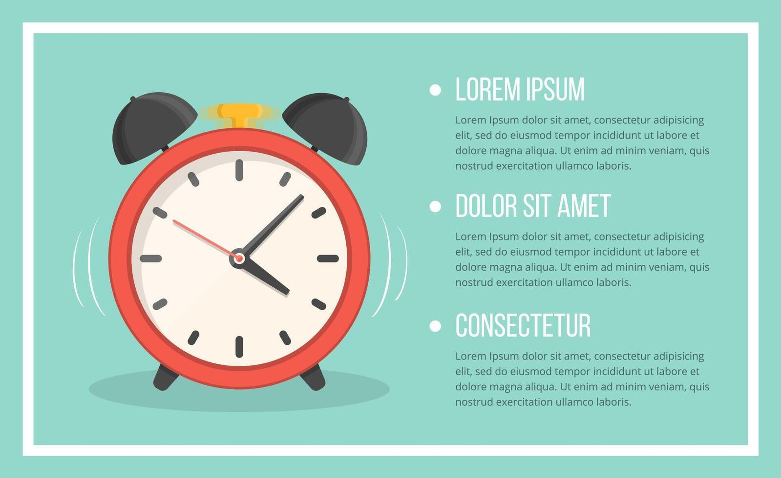 Alarm clock and place for your text vector