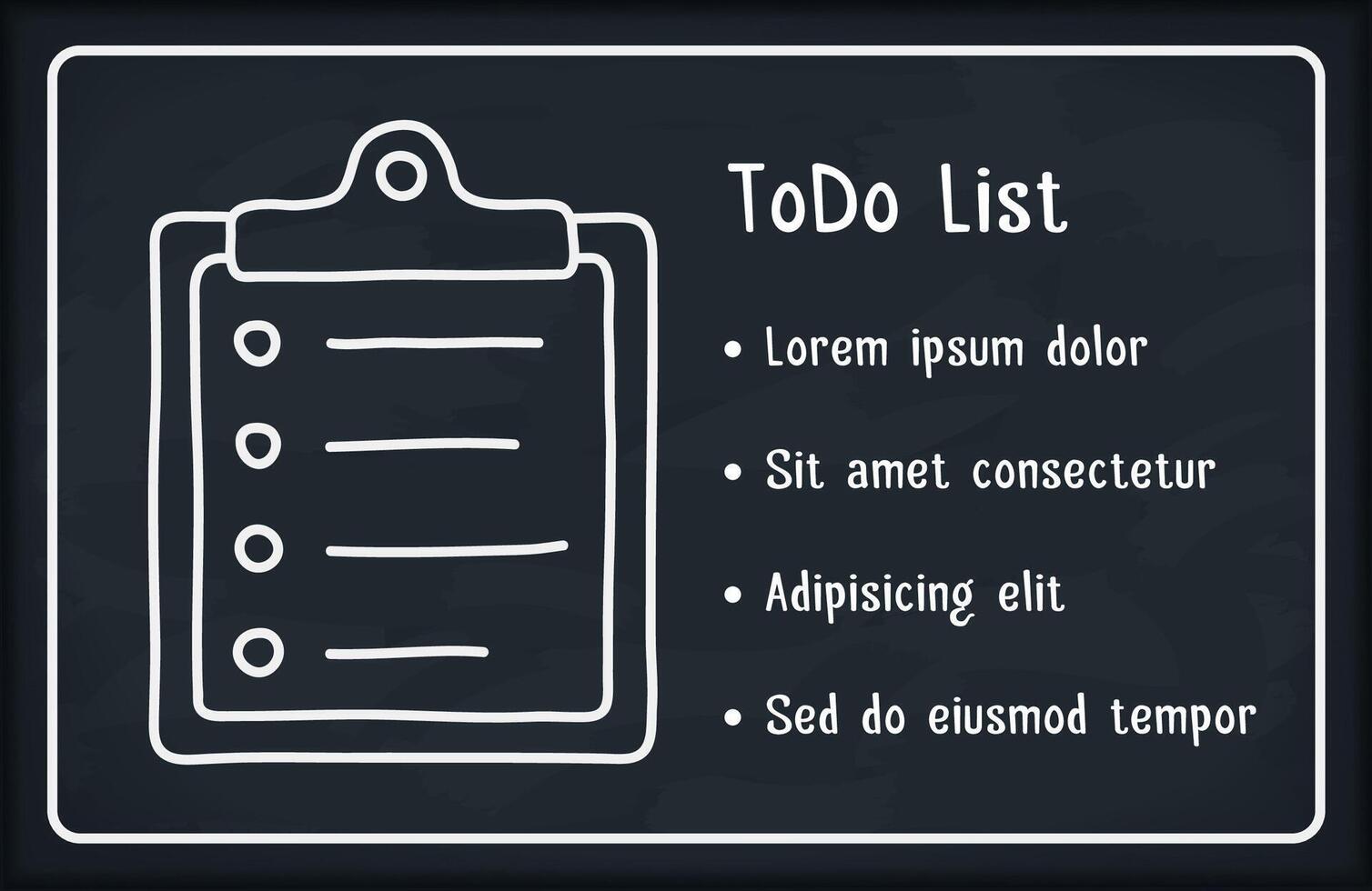 ToDo list on blackboard background with check list icon vector