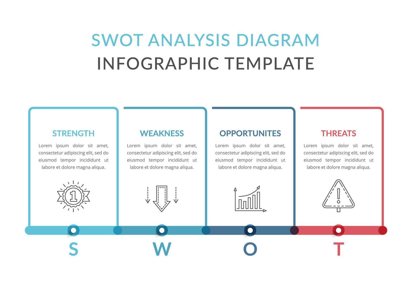 SWOT analysis diagram, infographic template with web, business, presentations vector