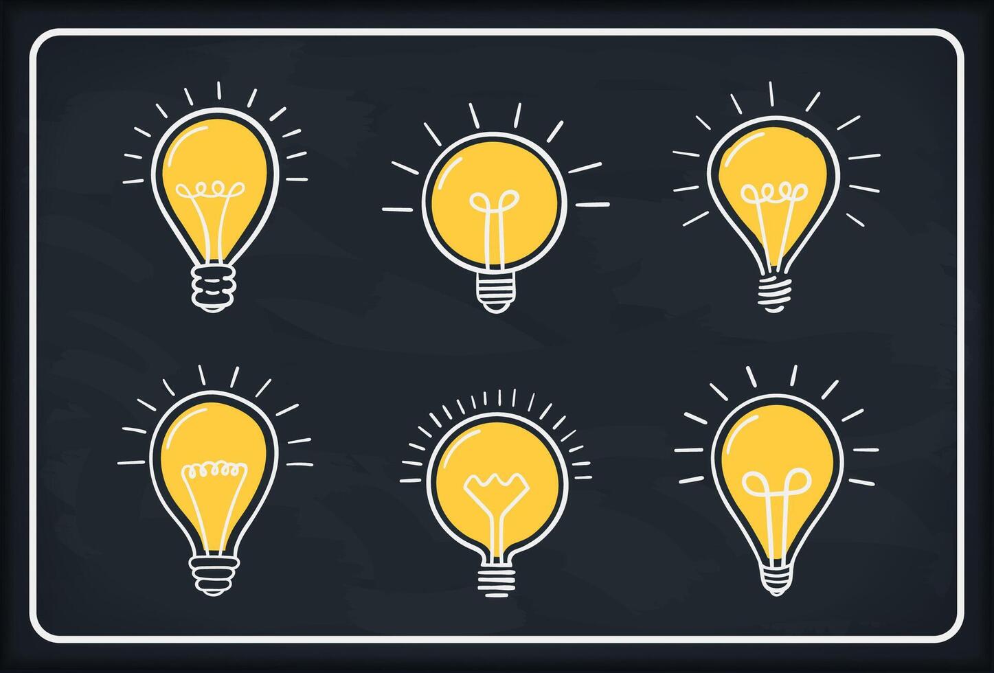 Hand drawn light bulbs vector