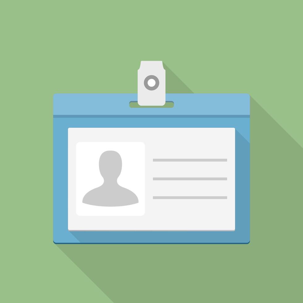 Identification card icon, flat design vector