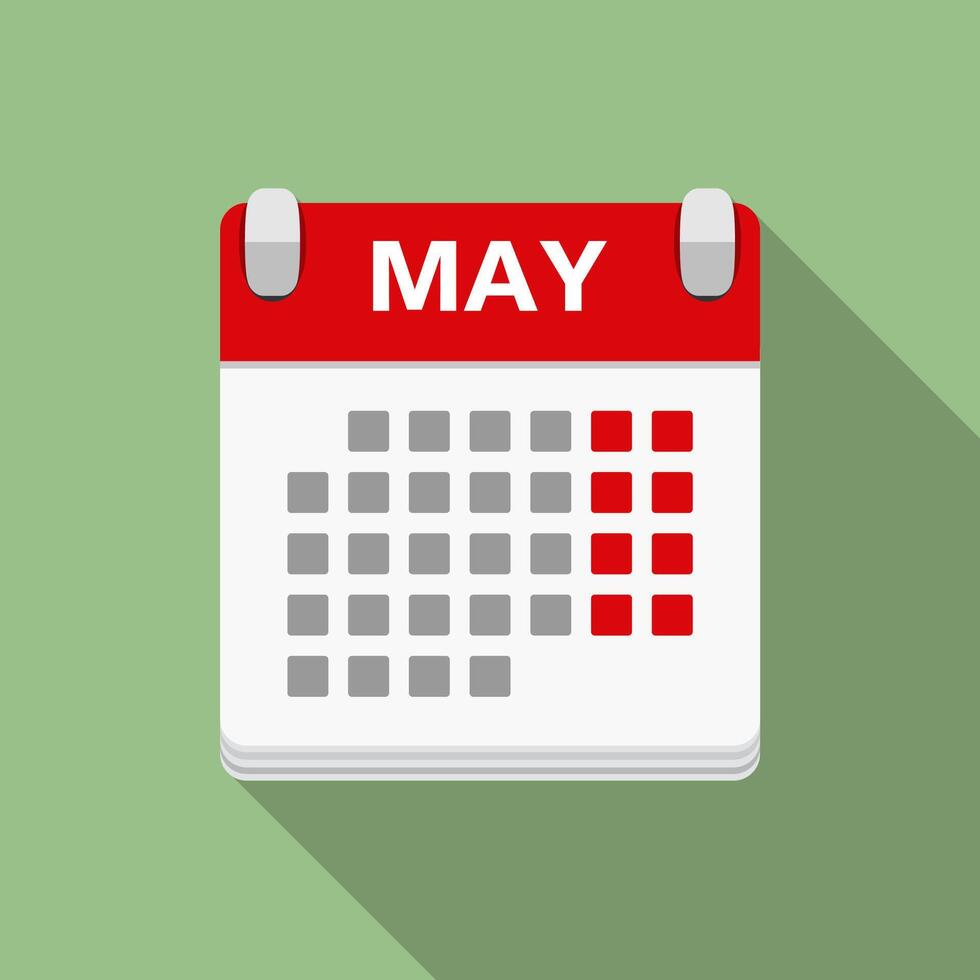 Calendar icon, flat design vector