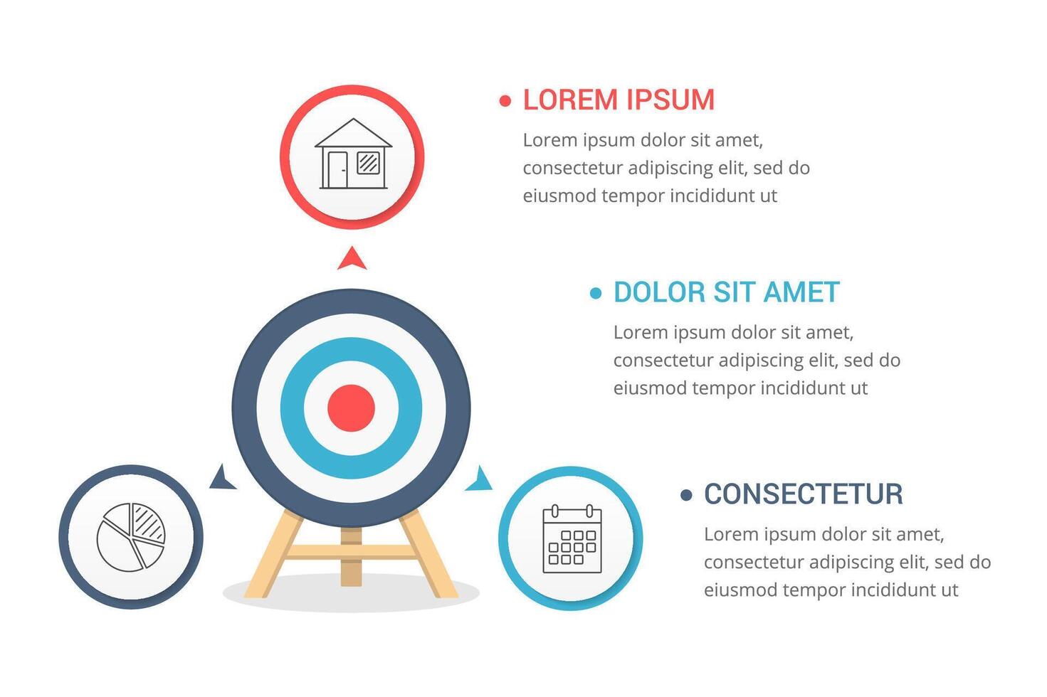 Target with three elements for your text vector