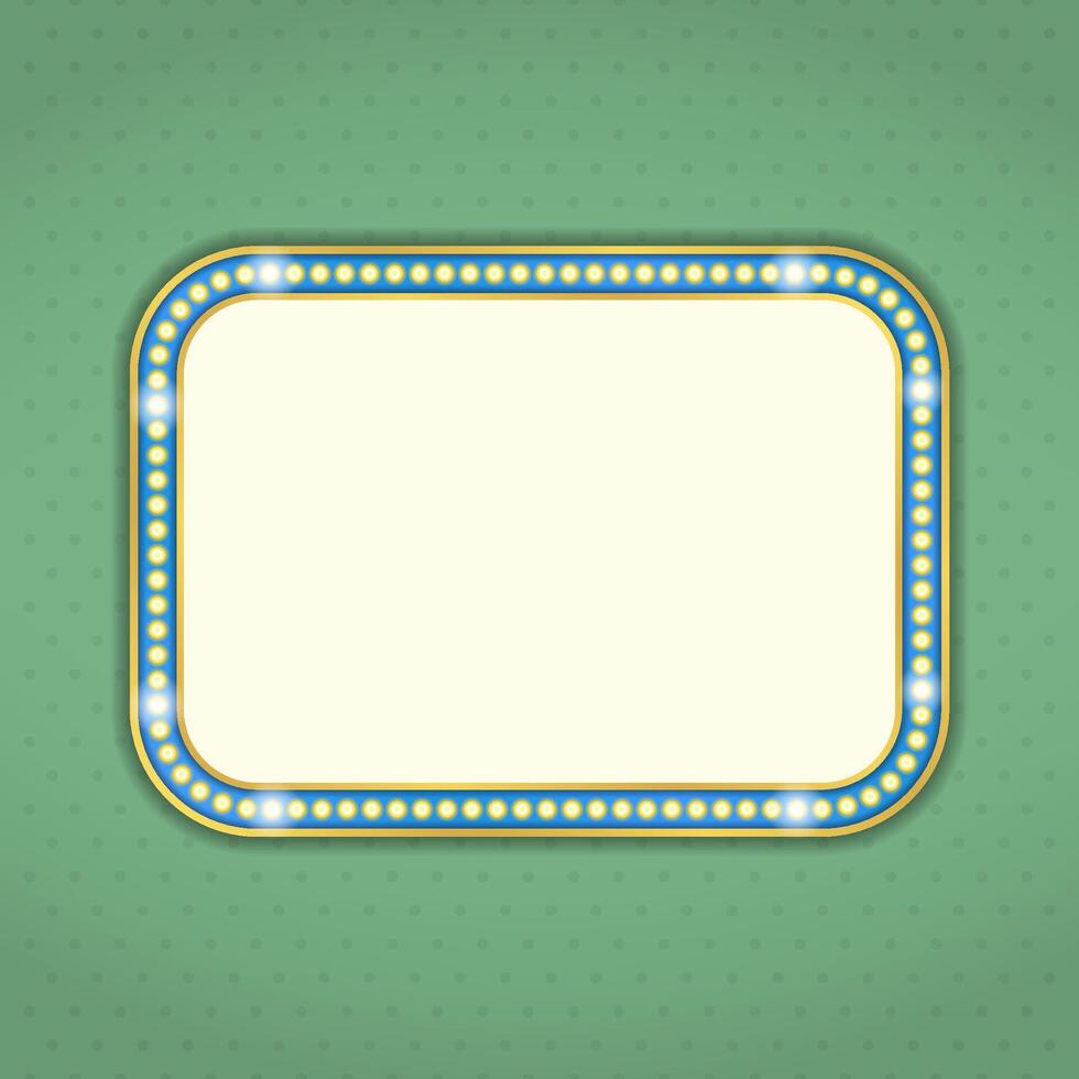 Retro frame with lights vector