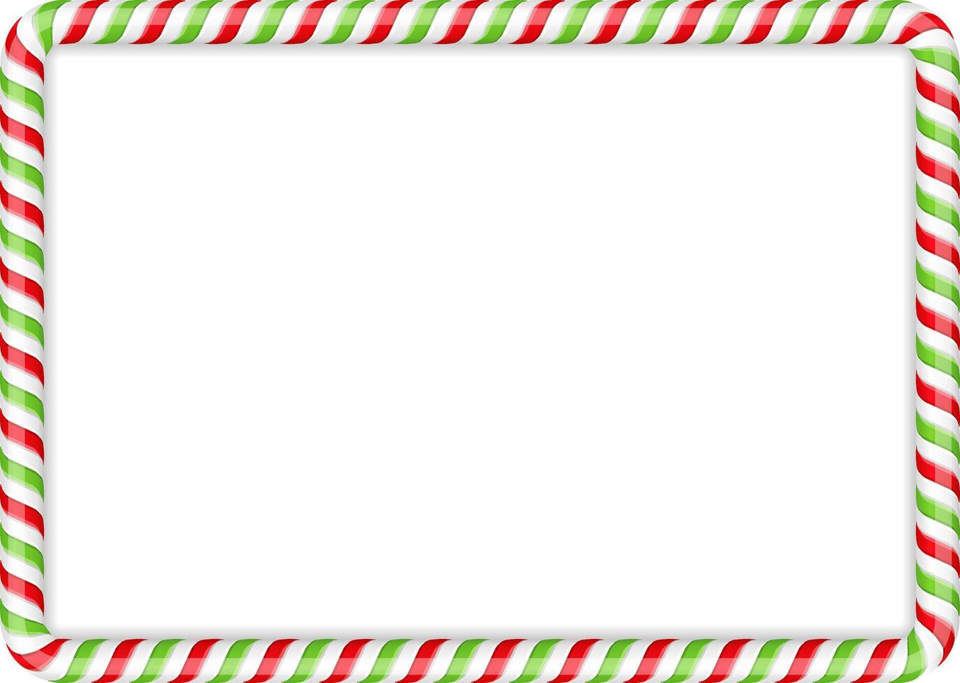 Frame made of candy cane, red and green colors vector