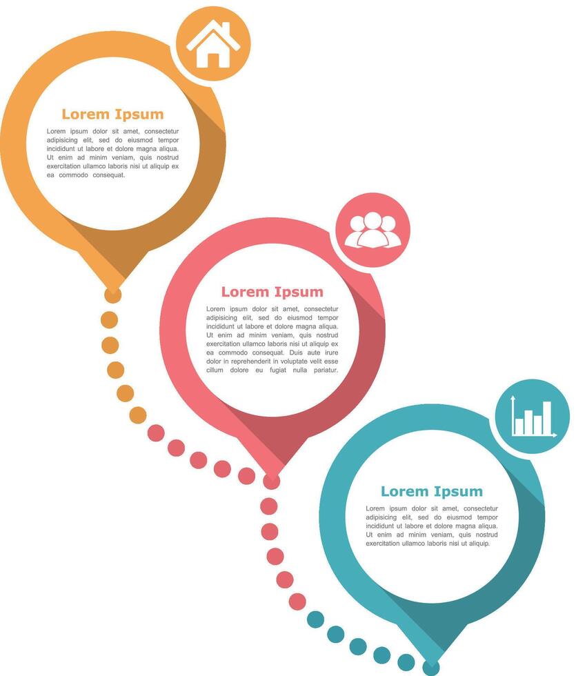 Diagram template with three options or steps vector