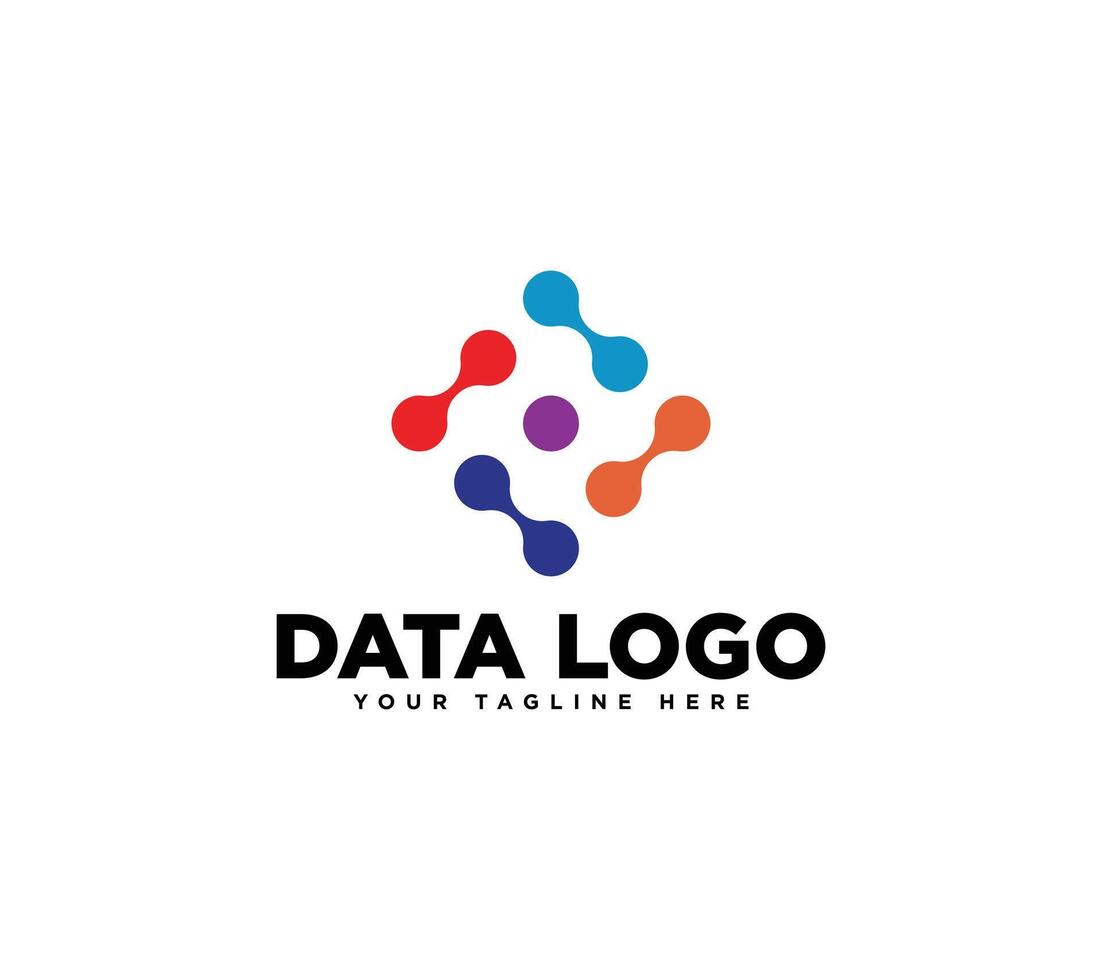 Data tech coding programmer logo design. vector