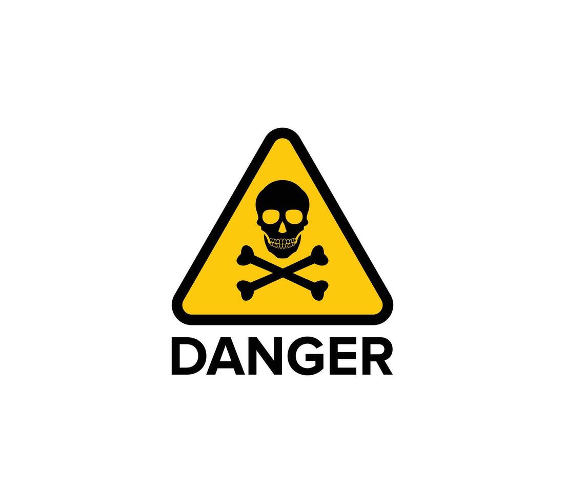 Triangle danger logo sign on white background. vector