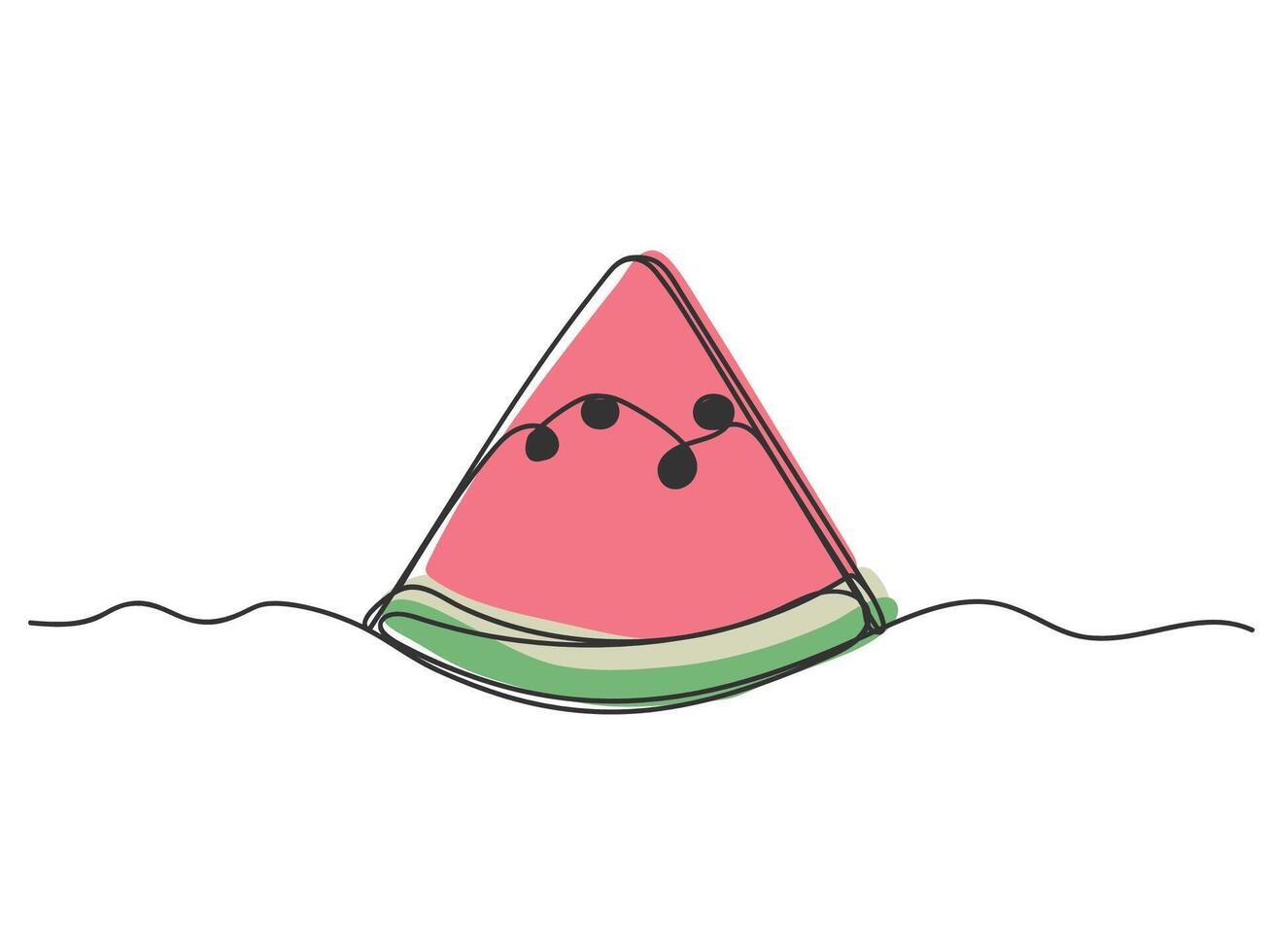 Continuous one line drawing watermelon symbol isolated illustration. vector