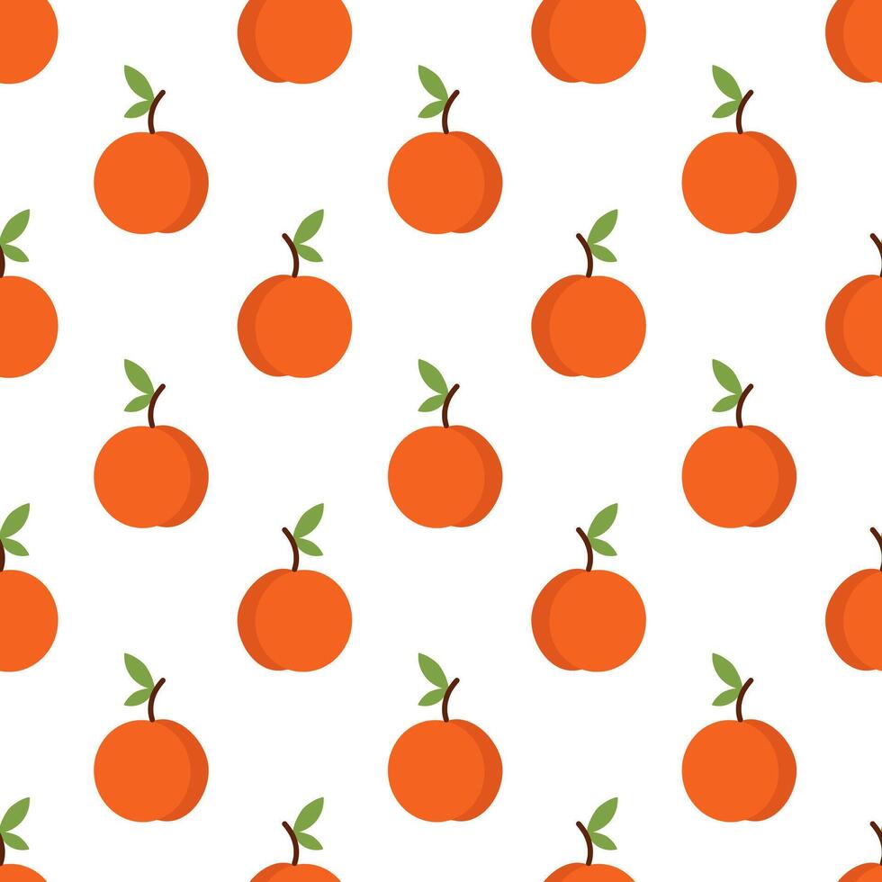 Seamless Pattern with Peach. Summer fruit background. flat illustration. vector